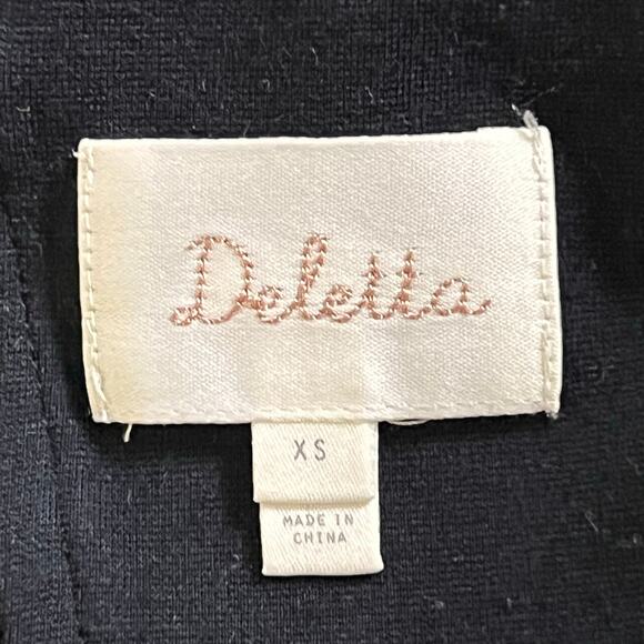 Anthropologie Deletta Ponte Off-The-Shoulder Top in Black Size XS - Picture 6 of 10